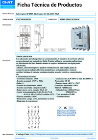 Interruptor Electrónico CHINT NM8N-250S 4P 250A 415V 50 kA – Código 070274030250CH