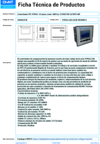 Controlador de Factor de Potencia CHINT NWK1-GR-12GB 12 pasos 400 V AC con Comunicación RS-485 MODBUS – Código 1504012CH