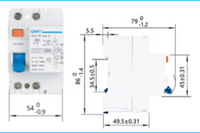 Interruptor Diferencial CHINT NL210 2P 63 A 300 mA Tipo B 10 kA – Código 0702263300CH