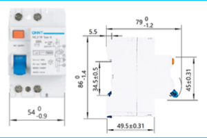 Interruptor Diferencial CHINT NL210 2P 63 A 300 mA Tipo B 10 kA – Código 0702263300CH
