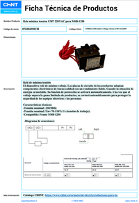 Relé de Mínima Tensión CHINT UM7 AC220V para NM8-1250 – Código 072202350CH