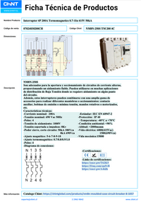 Interruptor Termomagnético CHINT NM8N-250S 4P 200A 415V 50 kA – Código 07024030200CH