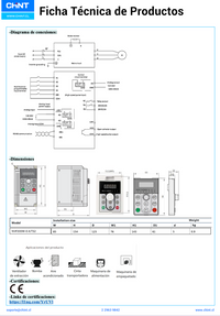 Variador de Frecuencia CHINT NVF300M 0,4 kW ½ HP 1F/3F 220 V con PID Multipropósito – Código 130700122CH