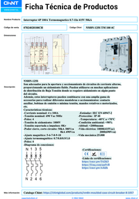 Interruptor Termomagnético CHINT NM8N-125S 4P 100A 415V 50 kA – Código 07024020100CH