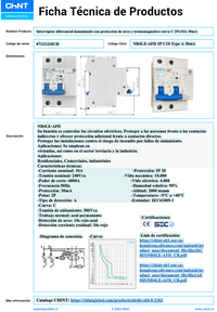 Interruptor Diferencial CHINT NB4LE-AFD 2P 10A 30 mA Tipo A con AFD y Curva C – Código 07121210CH