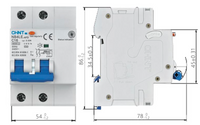 Interruptor Diferencial CHINT NB4LE-AFD 2P 25A 30 mA Tipo A con AFD y Curva C – Código 07121225CH
