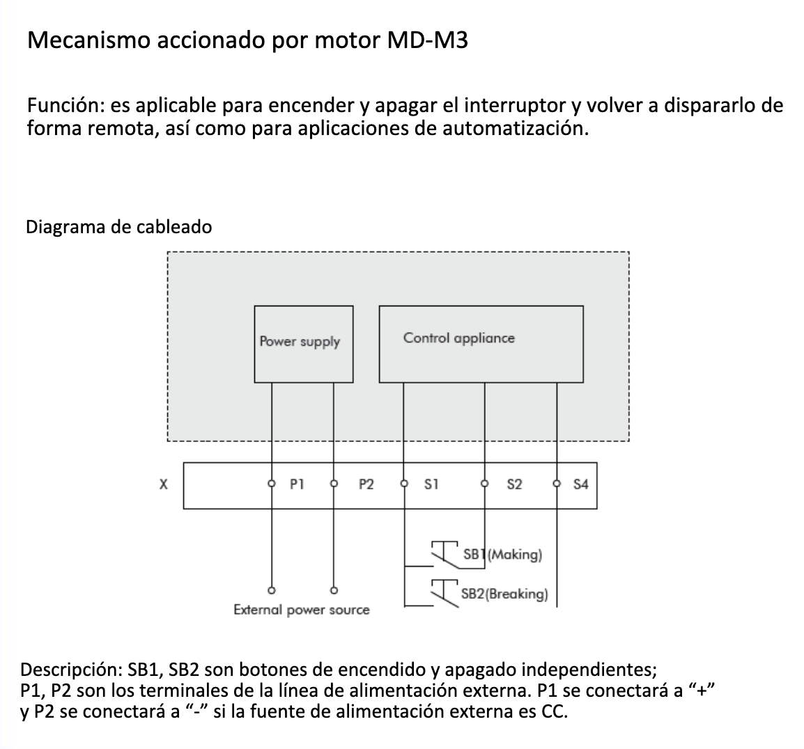 Mecanismo de Accionamiento Motorizado CHINT MD-M3 D3/A1 para NXM(S)-320(250) DC220V/AC230V – Código 072120734CH