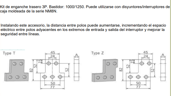 Terminales Extendidos CHINT FCP25-M8 3P para NM8N 1000/1250 – Código 0722053100CH