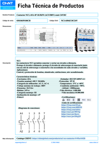 Contactor CHINT NC1-6504Z 4P 65A 30kW Bobina 24VDC – Código 03010659100CH