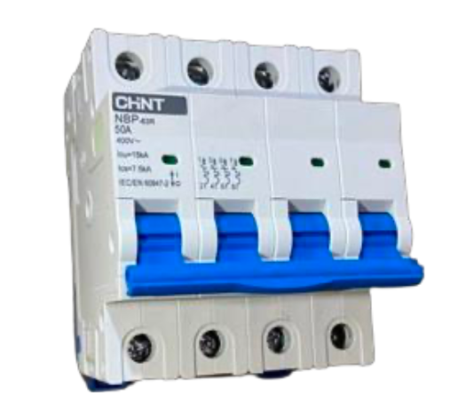 Interruptor Modular CHINT NBP-63R 4P 50A 15kA a Riel DIN – Código 07030450CH
