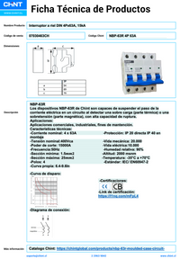 Interruptor Modular CHINT NBP-63R 4P 63A 15kA a Riel DIN – Código 07030463CH