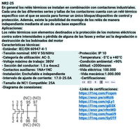 Relé Térmico CHINT NR2-25 17–25A para Contactor NC1-25A – Código 05010250CH