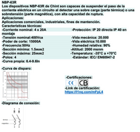 Interruptor Termomagnético CHINT NBP-63R 4P 20A 15kA – Código 07030420CH