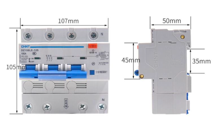 Interruptor Diferencial CHINT DZ158LE 4P 100A 30mA 6kA – Código 070251003CH