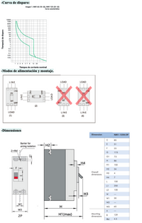 Interruptor Automático MCCB CHINT NM1-125H 2P 125A Fijo 415V 50kA – Código 0721213125CH