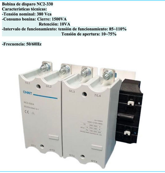Bobina 380V AC para Contactor CHINT NC2-265/330 – Código 030886330CH