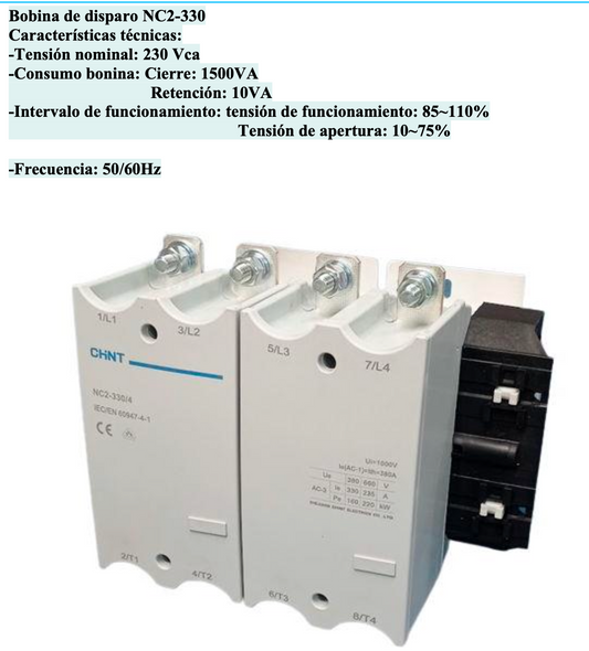 Bobina 240V AC para Contactor CHINT NC2-330 – Código 030885330CH