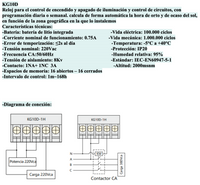 Interruptor Horario Digital Semanal CHINT KG10D-1Z 16 Programas 1NA/1NC – Código 271203CH