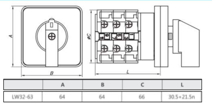 Seccionador Rotativo CHINT LW32-63/C08/4 4P 63A 2 Posiciones (0-1) – Código 170242636CH
