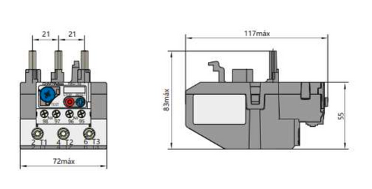Relé Térmico CHINT NR2-93 37-50A para Contactor NC1-40…95A – Código 05011500CH