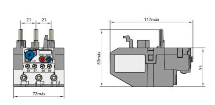 Relé Térmico CHINT NR2-93 63–80A para Contactor NC1 40–95A – Código 05011800CH