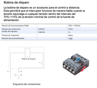 Disparador Shunt CHINT NXM-1000 SHT-M6 A1 R, Montaje Lateral Derecho, 230 V AC – Código 0721220364CH
