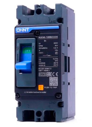 Interruptor Termomagnético MCCB CHINT NXM-63S 2P 10A 25kA 415V Fijo – Código 0721222010CH