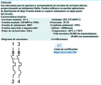 Interruptor Termomagnético MCCB CHINT NXM-63S 2P 63A 25kA 415V Fijo – Código 0721222063CH