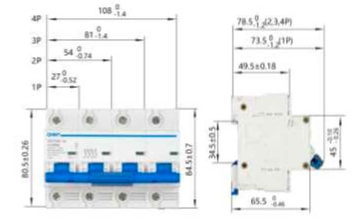 Interruptor Termomagnético CHINT DZ158-125 4P 80A 10kA – Código 070114080CH
