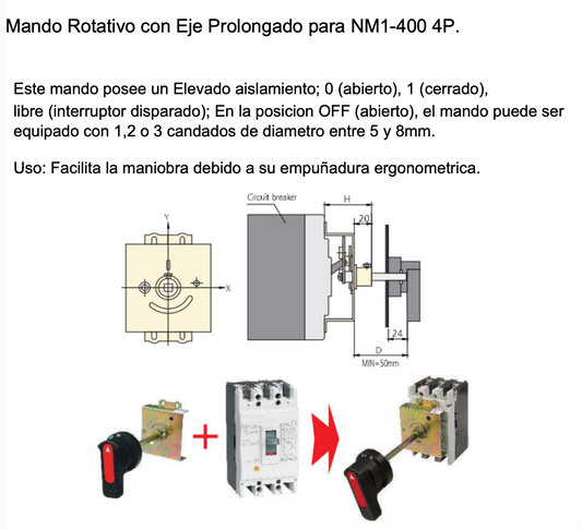 Mando prolongado CHINT NM1-400 4P ERH23-M4 – Código 0721032404CH