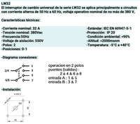 Seccionador Rotativo CHINT LW32-63/C04/2 2P 63A 2 Posiciones (0-1) 65x65mm – Código 170222636CH