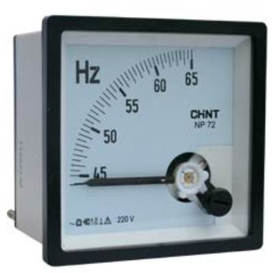 Frecuencímetro de Aguja CHINT NP72-HZ-380V 45–55 Hz 380 Vac – Código 27013380CH