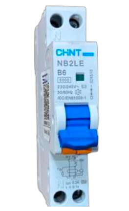 Automático CHINT NB2LE 1P+N 6A Curva B 6kA con Diferencial 300mA Tipo A – Código 0712010630CH