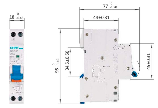 Automático CHINT NB2LE 1P+N 6A Curva B 6kA con Diferencial 300mA Tipo A – Código 0712010630CH