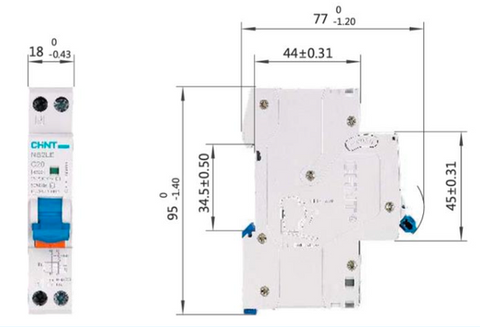 Automático CHINT NB2LE 1P+N 6A Curva B 6kA con Diferencial 300mA Tipo A – Código 0712010630CH