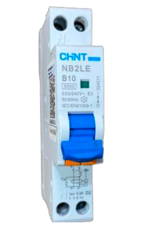 Automático CHINT NB2LE 1P+N 10A Curva B 6kA con Diferencial 300mA Tipo A – Código 0712011030CH