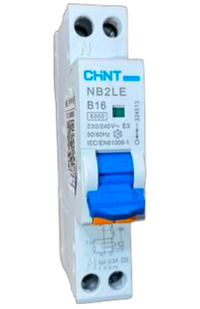 Automático CHINT NB2LE 1P+N 16A Curva B 6kA con Diferencial 300mA Tipo A – Código 0712011630CH