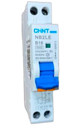 Automático CHINT NB2LE 1P+N 16A Curva B 6kA con Diferencial 300mA Tipo A – Código 0712011630CH