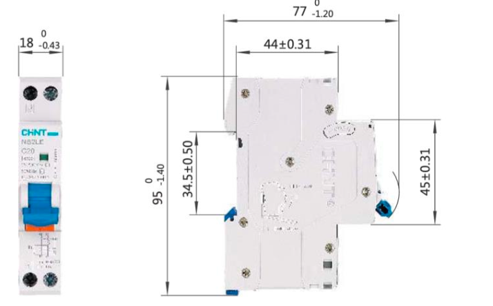 Automático CHINT NB2LE 1P+N 16A Curva B 6kA con Diferencial 300mA Tipo A – Código 0712011630CH