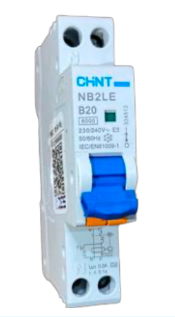 Automático CHINT NB2LE 1P+N 20A Curva B 6kA con Diferencial 300mA Tipo A – Código 0712012030CH