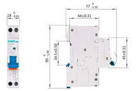 Automático CHINT NB2LE 1P+N 32A Curva B 6kA con Diferencial 300mA Tipo A – Código 0712013230CH