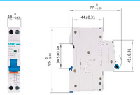 Automático CHINT NB2LE 1P+N 40A Curva B 6kA con Diferencial 300mA Tipo A – Código 0712014030CH