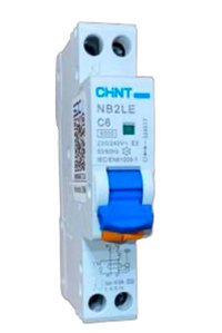 Automático CHINT NB2LE 1P+N 6A Curva C 6kA con Diferencial 300mA Tipo A – Código 0712110630CH