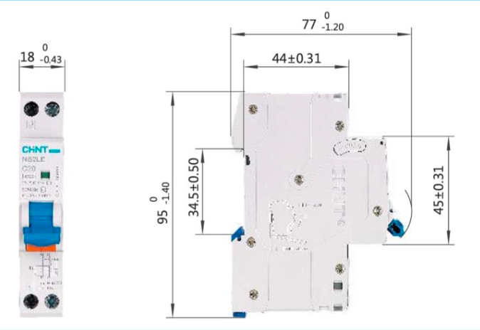 Automático CHINT NB2LE 1P+N 6A Curva C 6kA con Diferencial 300mA Tipo A – Código 0712110630CH