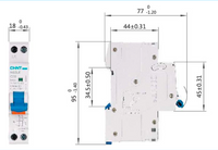 Automático CHINT NB2LE 1P+N 6A Curva C 6kA con Diferencial 300mA Tipo A – Código 0712110630CH
