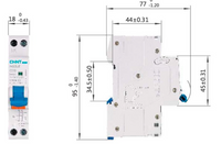 Automático CHINT NB2LE 1P+N 10A Curva C 6kA con Diferencial 300mA Tipo A – Código 0712111030CH