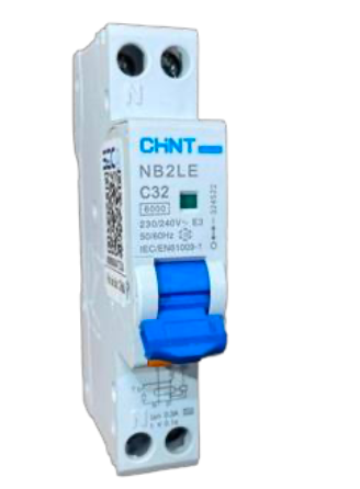 Automático CHINT NB2LE 1P+N 32A Curva C 6kA con Diferencial 300mA Tipo A – Código 0712113230CH