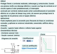 Automático CHINT NB2LE 1P+N 32A Curva C 6kA con Diferencial 300mA Tipo A – Código 0712113230CH