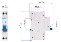 Automático CHINT NB2LE 1P+N 10A Curva B 6kA con Diferencial 30mA Tipo A – Código 0712011003CH