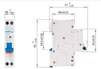 Automático CHINT NB2LE 1P+N 25A Curva B 6kA con Diferencial 30mA Tipo A – Código 0712012503CH